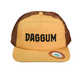 Sendero Provisions Co. Daggum Adjustable Snapback Hat with Chain Stitched Logo & Meshback (Yellow/Brown) - One Size